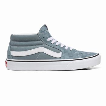 Férfi Vans Deboss Checkerboard Sk8-Mid Magasszárú Cipő VA0934712 Fehér